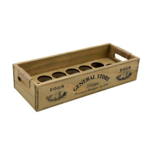 Sil Interiors Wooden Rustic Twelve Egg Holder Retro Kitchen & Dining Accessory - Picture 1 of 1