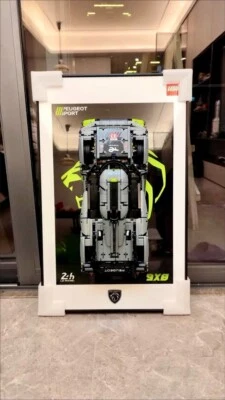 Metal Display wall mount for LEGO 42156 Peugeot 9x8 24HR Le Mans Hybrid (A) - Image 1 of 4