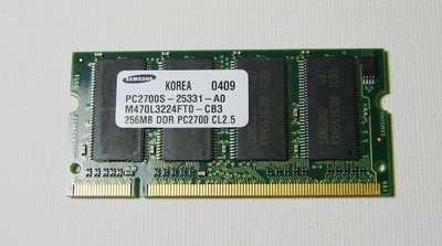 Samsung 256MB DDR PC2700 CL2.5 PC2700S -25331-A0 SoDimm Ram - Image 1 of 2