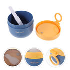 Food Sealed Tank Soup Mug with Lid Lunch Box Spoon 600ml Blue