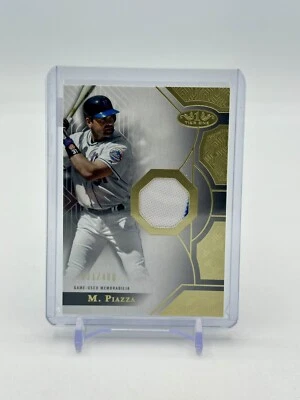 2023 Topps Tier One #T1R-MP Mike Piazza Game Used Jersey Card 331/400 Mets HOF - Image 1 of 4