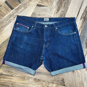 Naked & Famous Cut Off Jean Shorts SlimGuy Dirty Fade Japanese Selvedge Mens 36 - Picture 1 of 13