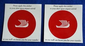 Viking Cruise Line Round Decals/Stickers, Authentic, Red and White (2) - Picture 1 of 4