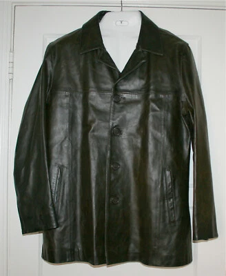 Abrigo Chaqueta De Colección De Cuero Marrón Oscuro Para Hombre L Hecha en Italia Florencia (Florencia) Foto 1 de 4