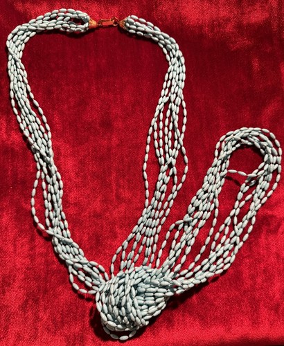 VETEMENTS "Collana Perline Plastica Blu Smussate Vintage Multi Filatura 52""