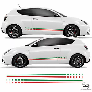 Italienische Flagge verblassen Seitenstreifen Grafik für Alfa Romeo Mito Vinyl Aufkleber Sticker - Bild 1 von 3