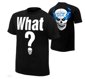 Black ''Stone Cold'' Steve Austin Retro What T-Shirt - Picture 1 of 1