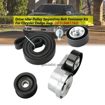 Drive Idler Pulley Serpentine Belt Tensioner Kit For Ram Dodge Chrysler Jeep 3.6 - Image 1 of 4