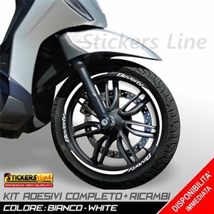 Adhesivos Ruedas piaggio beverly Tiras Adhesivo Ruedas Color Blanco Racing 2