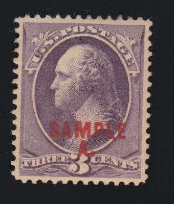 US 214SL 3c Washington Specimen XF OG H SCV $75 - Image 1 of 2