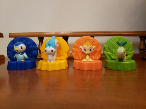 Pokemon Burger King 2008 Character Card Holder Display Lot of 4 Pikachu Turtwig Cover
