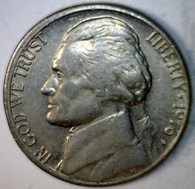 1976d ERROR Mis Aligned Die BICENTENNIAL Jefferson Nickel Coin  NR - Image 1 of 2