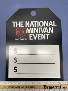 Rare Vintage 2002 Dodge The National Minivan Event Oversized Price Tag - Picture 1 of 3