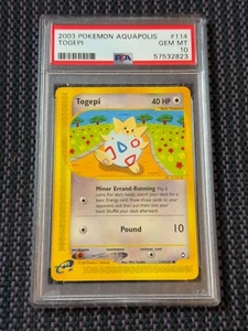 Togepi 114 PSA 10 Aquapolis 2003 Gem MT Pokemon vintage Low Pop cute pokemon - Picture 1 of 3
