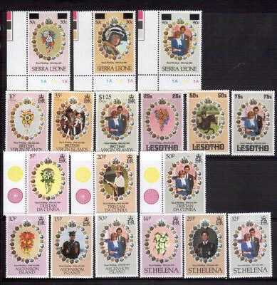 ST HELENA SIERRA LEONE BVI LESOTHO ASCENSION T D CUNHA 1981 Charles & Diana MUH — 第 1/4 张图片