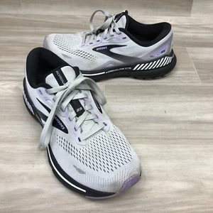 Brooks Womens Adrenaline GTS 23 1203811B039 White Running Shoes Sneakers Sz 7.5B - Picture 1 of 10