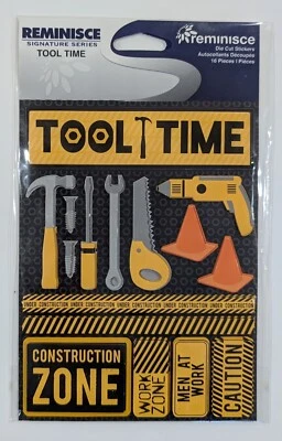 RARE Tool Time Construction Zone Caution Tape Scrapbooking Stickers by Reminisce - Image 1 of 2