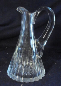 Cut glass cruet zipper prism pattern ABP American Brilliant period - Picture 1 of 3