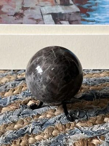 Schwarze Mondstein Kugel groß - Bild 1 von 8