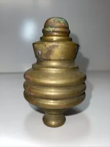 SINGLE ANTIQUE VICTORIAN BRASS THREADED FINIAL BED KNOB (103a) - Picture 1 of 4