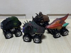 Dinosaur Monster Truck Vehicle Lot 4 Dino Head Pullback & Go Friction Toy Car 2” - Picture 1 of 7