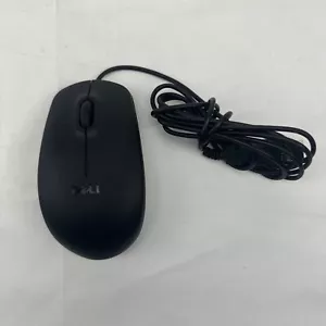 Genuine Dell 9RRC7 Black Optical USB Wired 3-BUTTON Plug And Play Mouse With - Picture 1 of 3
