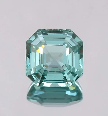7.40 CT Natürlich Brasilianischer Grün Paraiba Turmalin Lose Edelstein Asscher - Bild 1 von 4