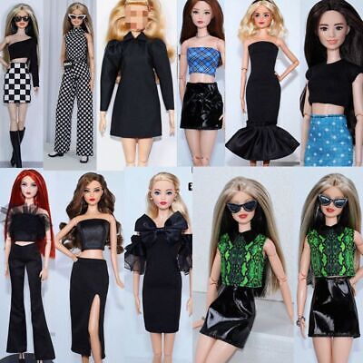 Black Style 1/6 Doll Clothes For 11.5  Doll Outfits Shirt Top Shorts Pants Skirt • 3.68$