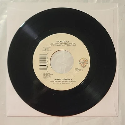 David Ball ~Thinkin' Problem/ Down At The Bottom Of A Broken Heart 45 RPM Record — 第 1/4 张图片