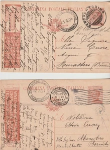 1922 - 24 Royaume D'Italia Deux Entiers Postal Utilisés Photo - Picture 1 of 1