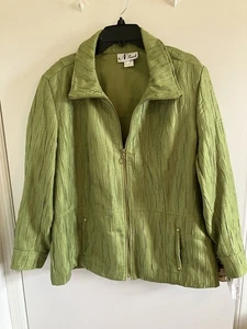 Nueva Chaqueta N Touch Damas Talla 1X Verde con Bolsillos Dorados con Cremallera - Imagen 1 de 9