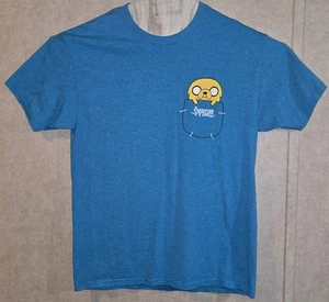 Adventure Time Unisex Adult's Jake The Dog Pocket T-Shirt Blue Medium Limited  - Picture 1 of 9