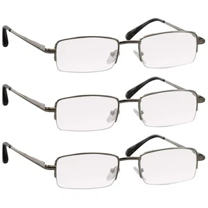 3 Pk - Silver Metal Frames and Clear Acrylic Lenses 2.50 - Picture 1 of 7