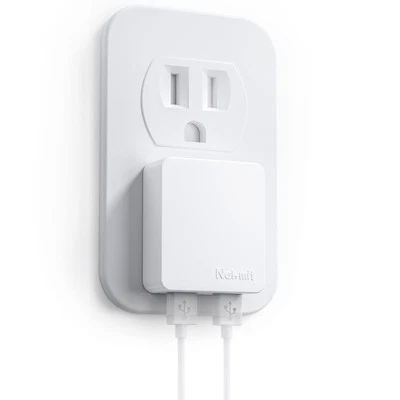 Cargador de Pared USB Plano Ultra Delgado Doble Puerto con Smart IC, Blanco Foto 1 de 4