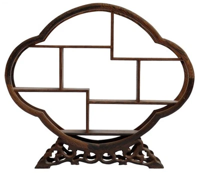 Chinese Wooden Rosewood Display Stand Decoration 11" Curio Cabinets Shelf (Be... - Image 1 of 4