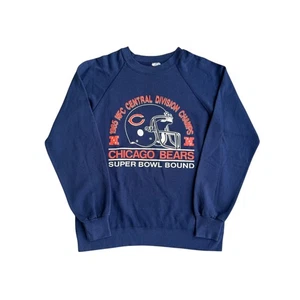 Vintage Chicago Bears Sweater Mens Small NFL Football Super Bowl Trench 80s - Picture 1 of 6