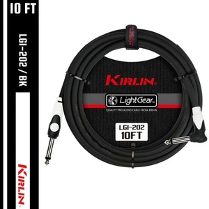 Kirlin 10FT 1/4" Straight - Right Angle Guitar Instrument Cable LGI-202/BK - Picture 1 of 6