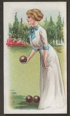WILLS SCISSORS-SPORTING GIRLS 1913-#04- BOWLS  - Image 1 of 2