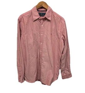 Ralph Lauren Mens Salmon Pink Button Down Shirt Size Large Classic Fit Pony - Imagen 1 de 6