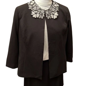 Nuovo con etichetta. Giacca Anne Klein in poliestere nera.  XL - Foto 1 di 4