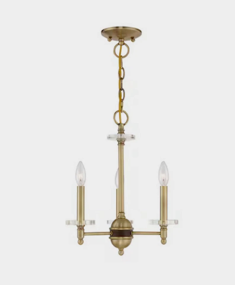 Livex Lighting Bancroft Antique Brass Three-light Mini Chandelier - 42703-01