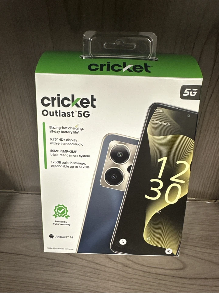 Cricket Wireless Outlast 5G, 128GB/6GB RAM/50MP/8MP, Midnight Majesty Phone 🆕 - Image 1 of 4