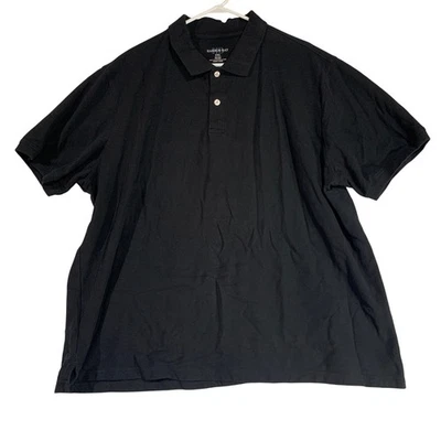 Harbor Bay Polo Shirt Black Cotton Short Sleeve Casual Top Men's 3XL - Image 1 of 4