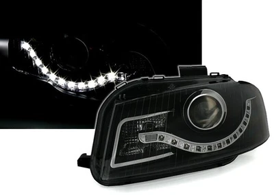 For Audi A3 8P + Sportback 2004-06/08 Headlight Black With LED Running Light - image 1 of 4