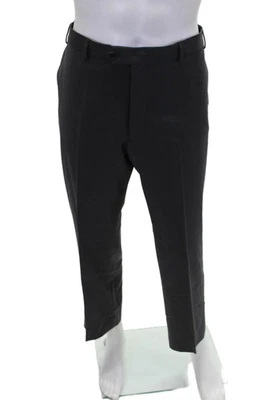 Pantalones de vestir Armani Collezioni para hombre arrugados pierna recta gris lana talla 36 Foto 1 de 4