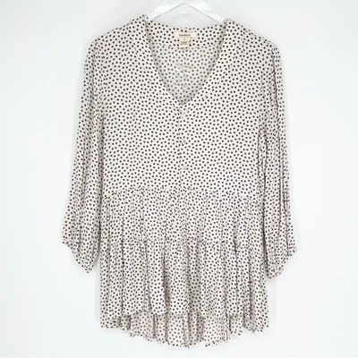 NUEVO Top túnica Sundance para mujer estampado bohemio manga larga en capas S Foto 1 de 4