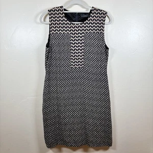 THML Mini Shift Dress Women's Med Tribal Print Embroidered Bib Back Zip Bohemian - Picture 1 of 6