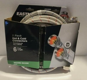 Eastman Washing Machine Water Supply 2 Pack 6-ft 1500 PSI Stainless Steel NEW - Picture 1 of 8