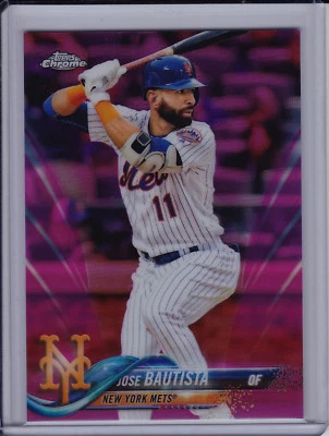 Jose Bautista 2018 Topps Chrome Update Pink Refractor New York Mets HMT51 - Image 1 of 2