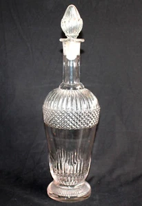 JOLIE ANCIENNE CARAFE AIGUIERE DECANTEUR BOUTEILLE A PORTO, VERRE MOULÉ ART DECO - Imagen 1 de 15